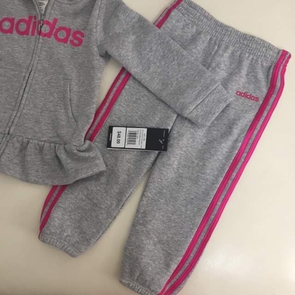 Adidas baby girl cute warm hoodie set - Picture 3 of 5